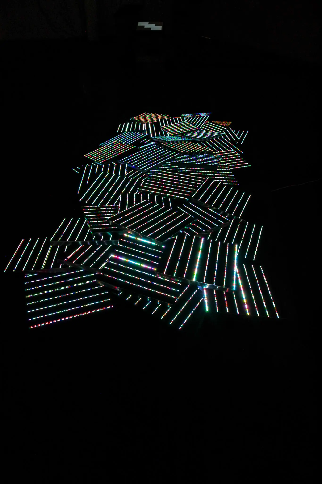 LED panels lit up in a gallery setting