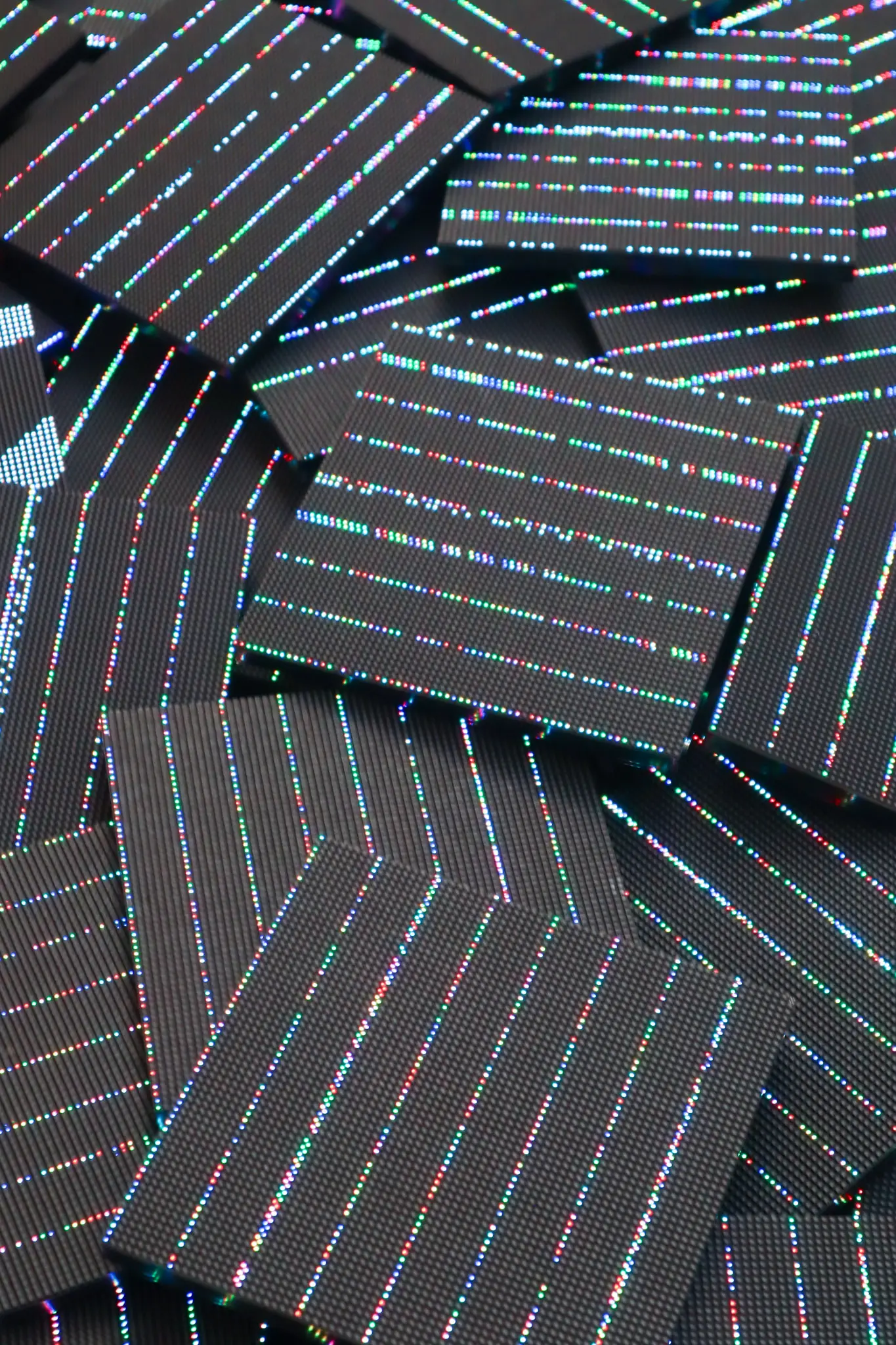 LED panels lit up in a gallery setting